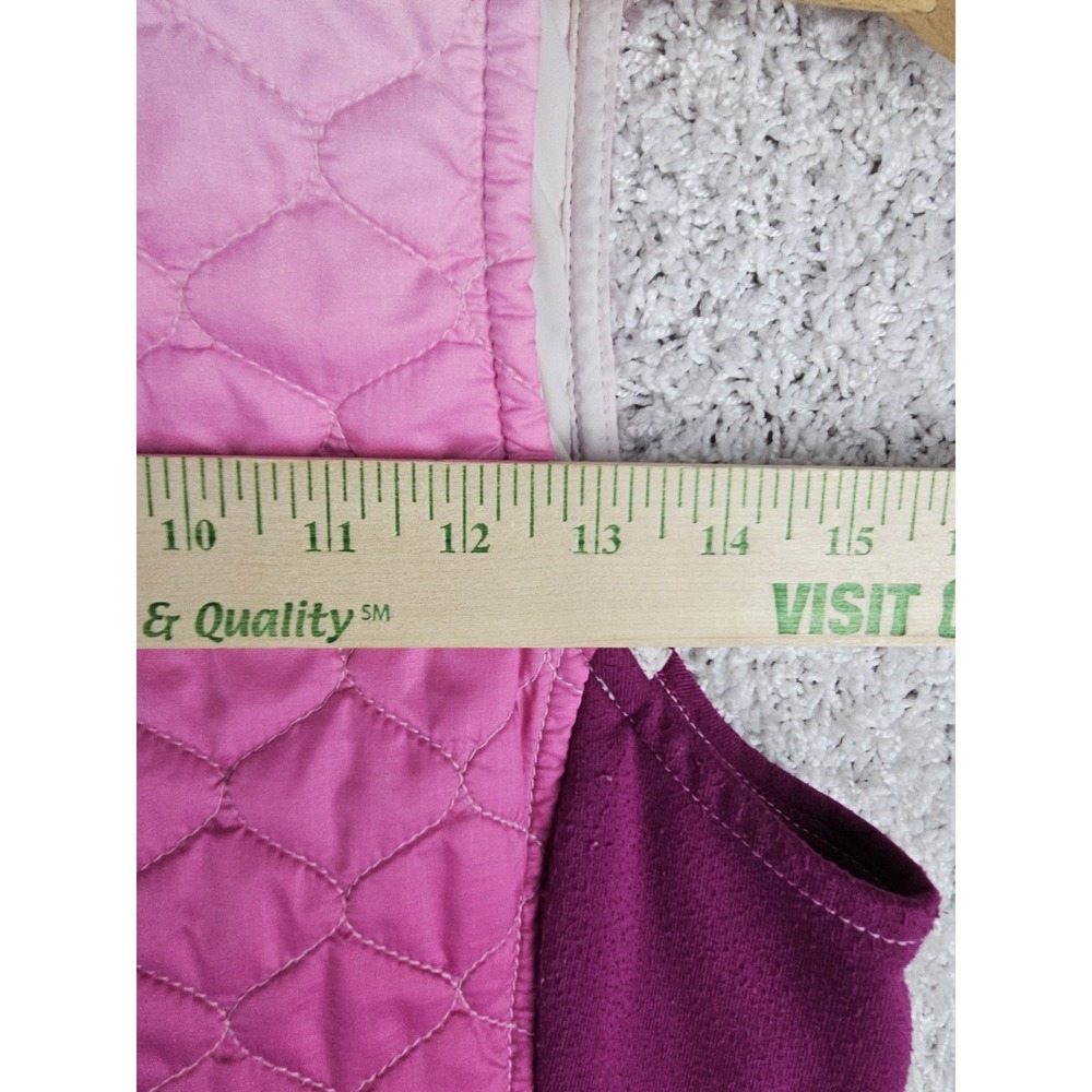 L.L.Bean Women's Vest Size Medium Ombre Pink Quilted Fleece‎ Side Panels Puffer - Picture 10 of 15